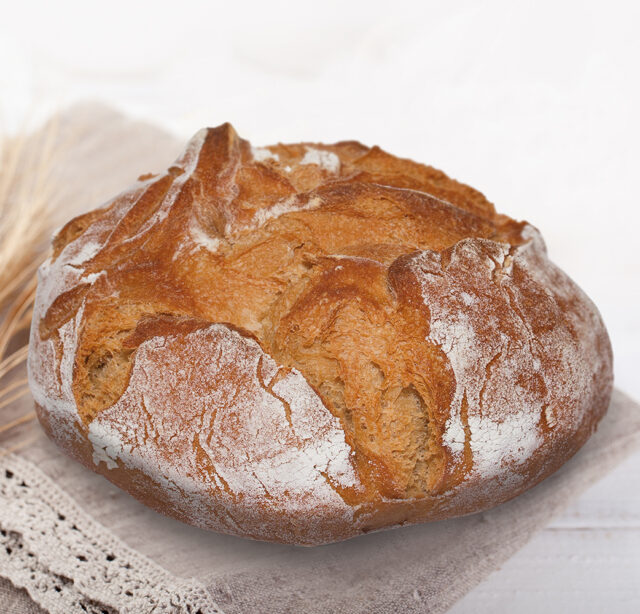 Rundes Brot aus Carat Vollkornmehl-Konzentrat mit Krume