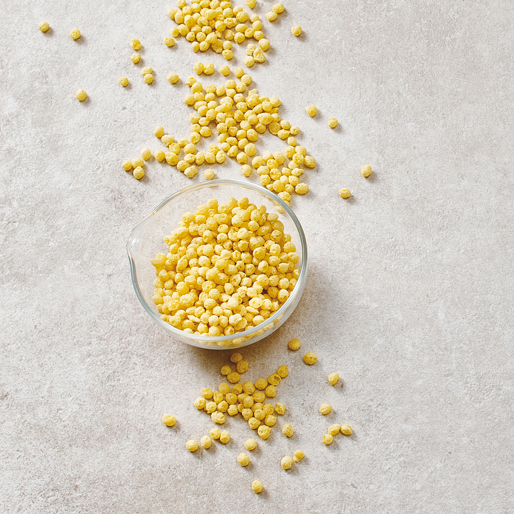 Glasschale mit Slow Milling Maiskeimcrisp