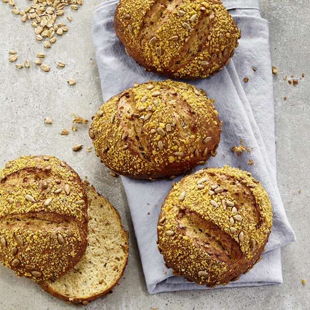 Mehrere Brötchen mit Slow Milling Weizensprossen