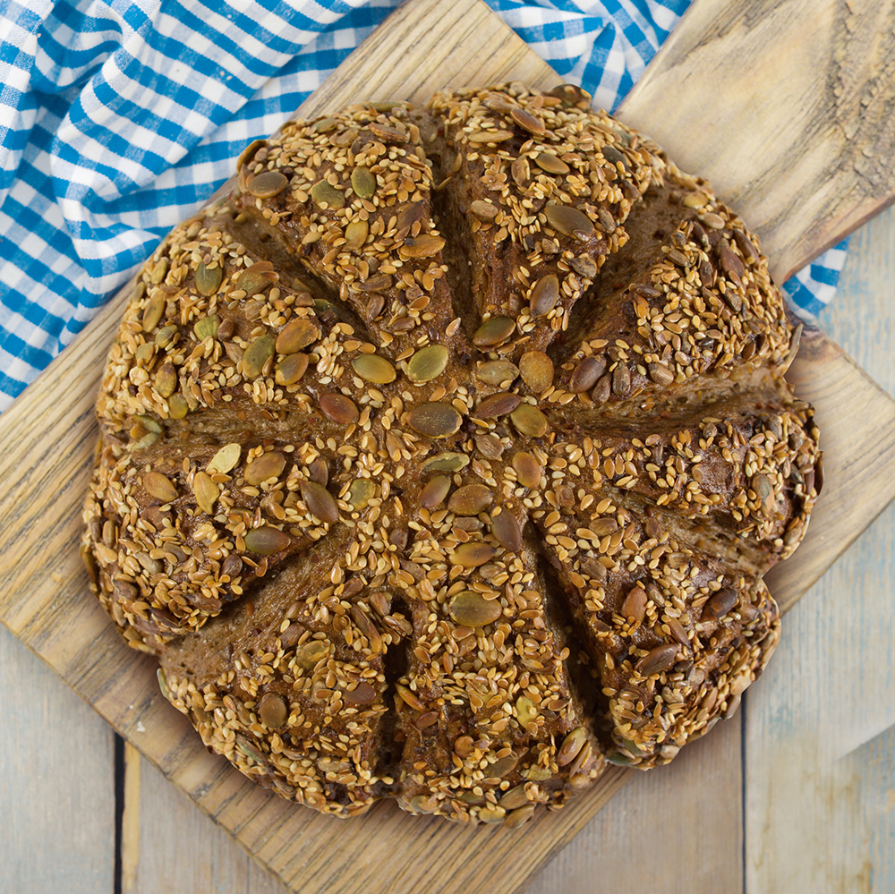 Rundes Gowell Kornsteak Brot