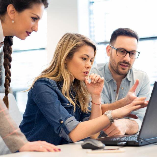 Group of business people working as a team